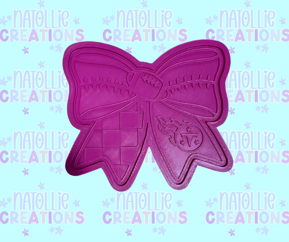 Football Bow + Inserts Freshie Silicone Mold