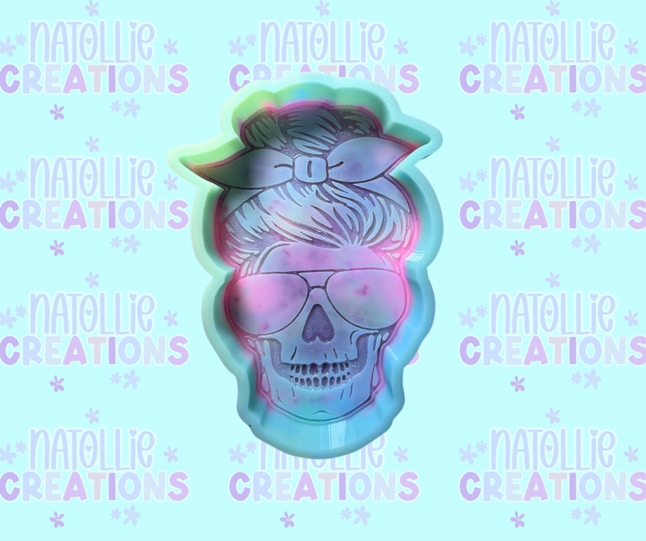 Skull Mom Bun Freshie Silicone Mold