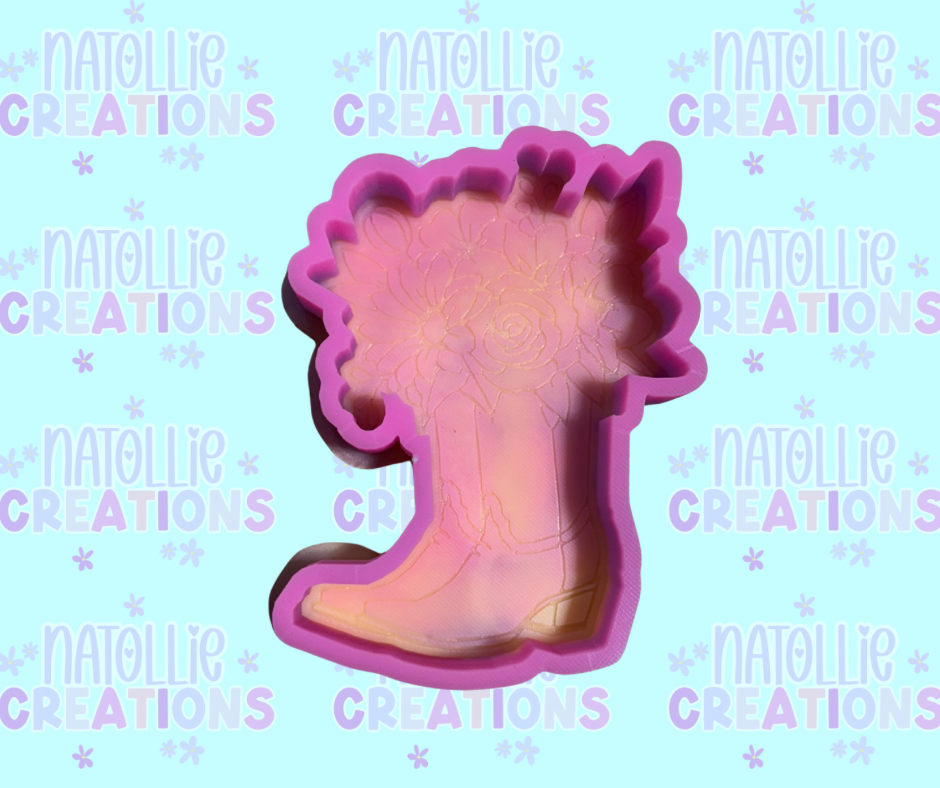 Floral Cowboy Boot Freshie Silicone Mold