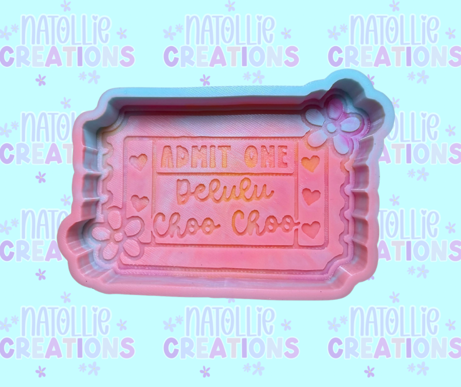 Delulu Choo Choo Ticket Freshie Silicone Mold