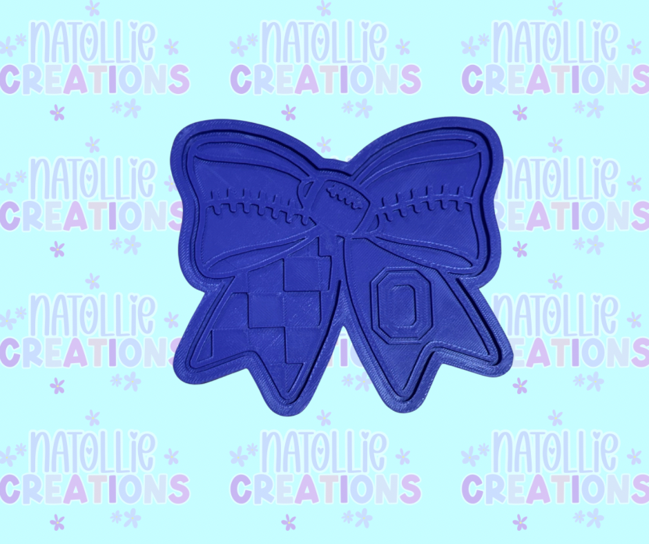 Football Bow + Inserts Freshie Silicone Mold