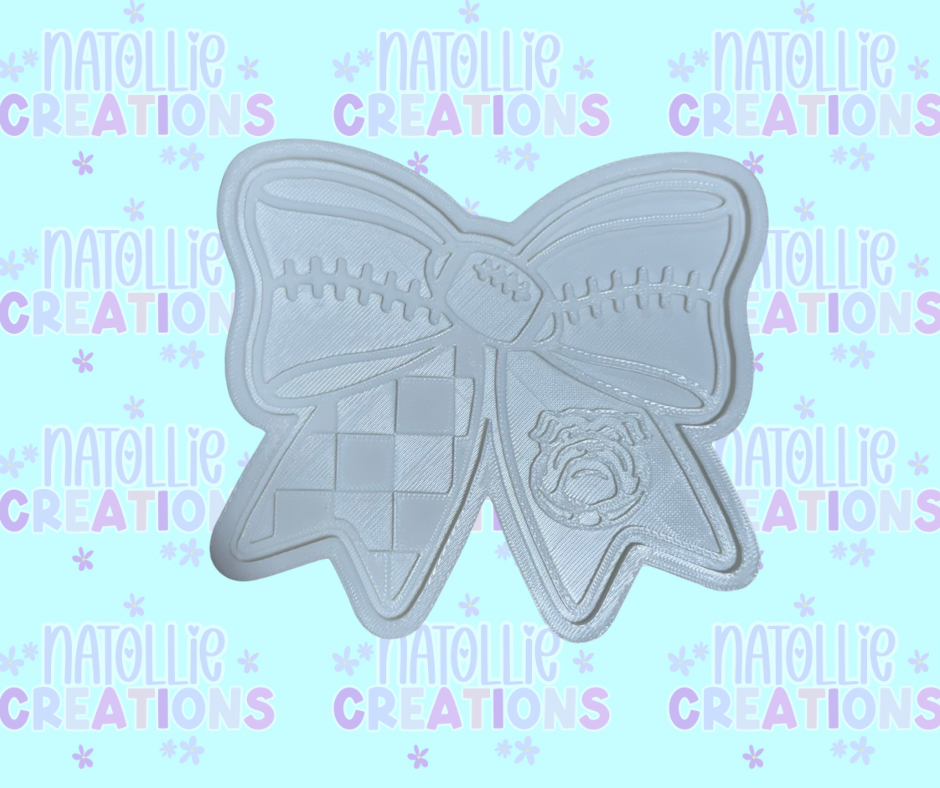 Football Bow + Inserts Freshie Silicone Mold
