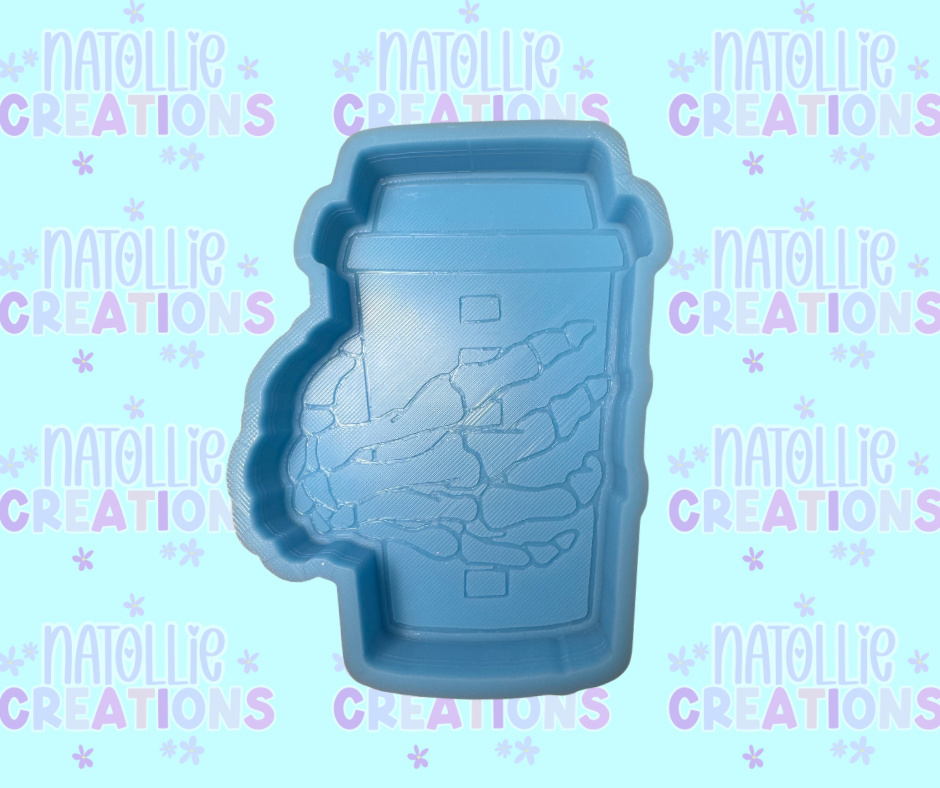 Hot Cup W/ Skeleton Hand Freshie Silicone Mold