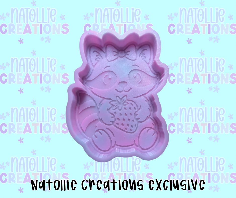 Strawberry Raccoon Freshie Silicone Mold