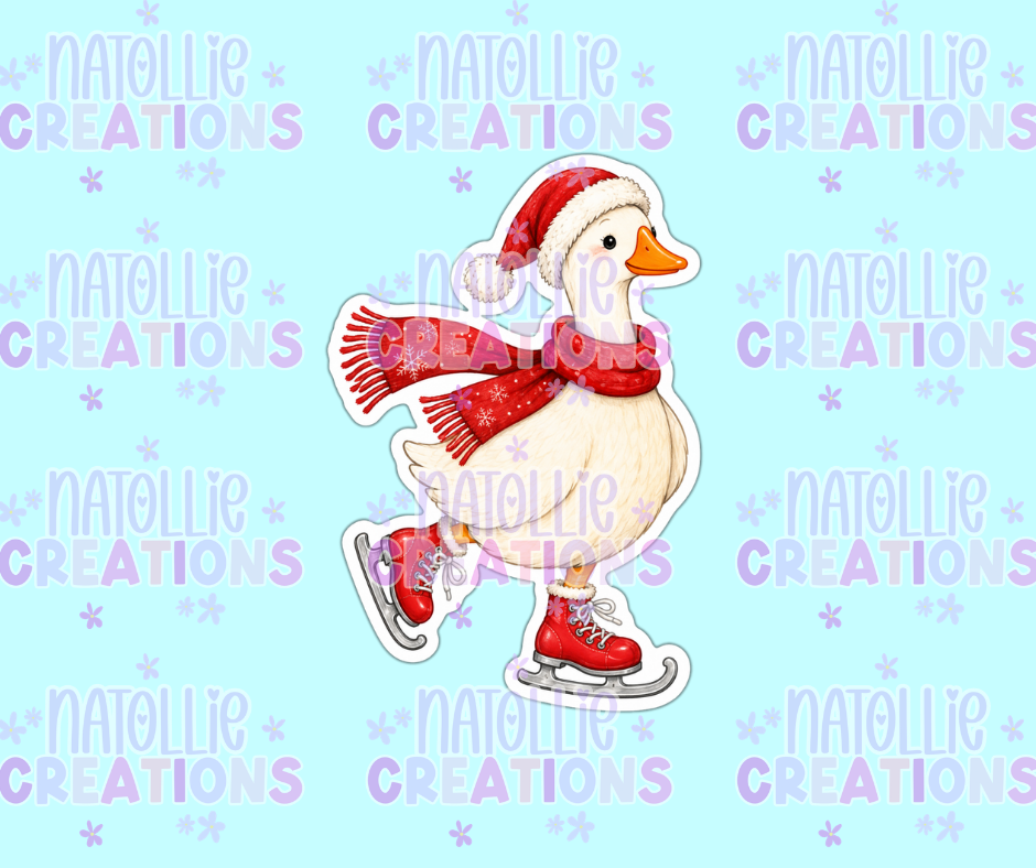 Skating Goose Die Cut Sticker