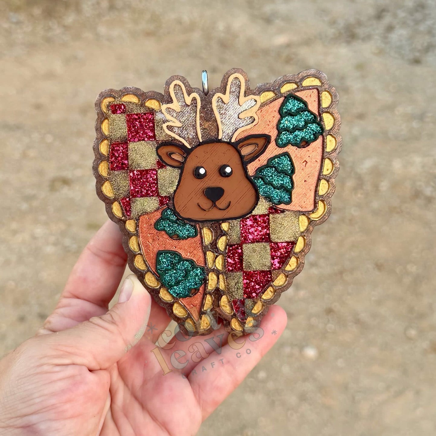 Scalloped Reindeer Bow Freshie Silicone Mold