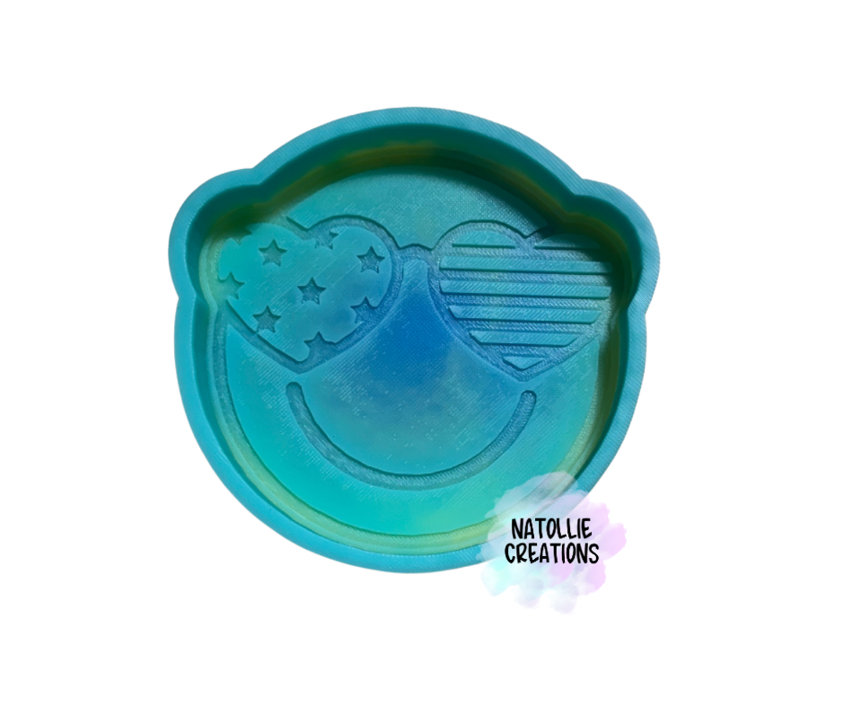 Stars & Stripes Glasses Smiley Freshie Silicone Mold