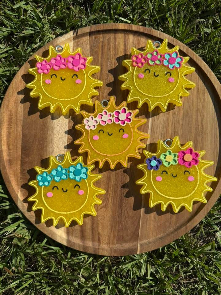 Sun W/ Floral Headband Freshie Silicone Mold