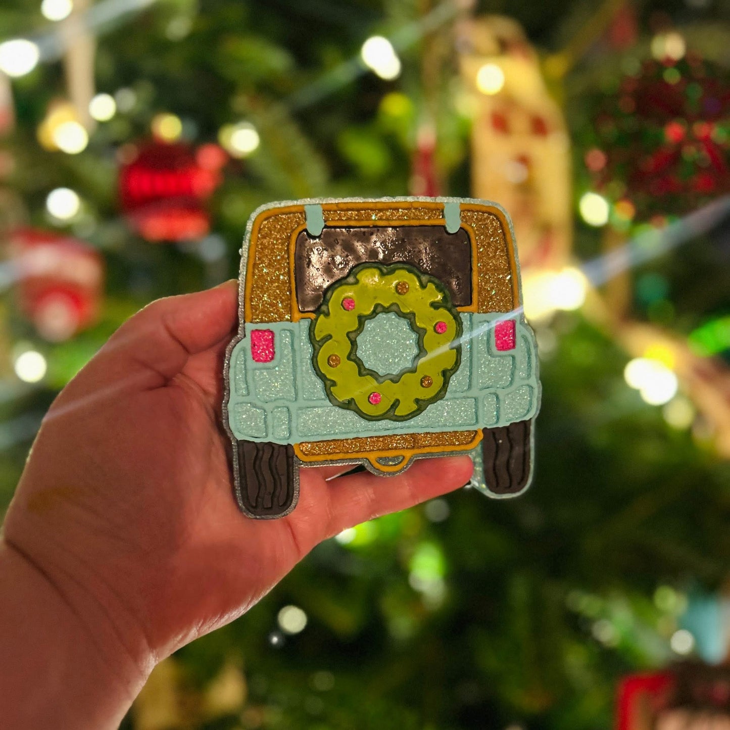 Wreath Vehicle Back Freshie Silicone Mold