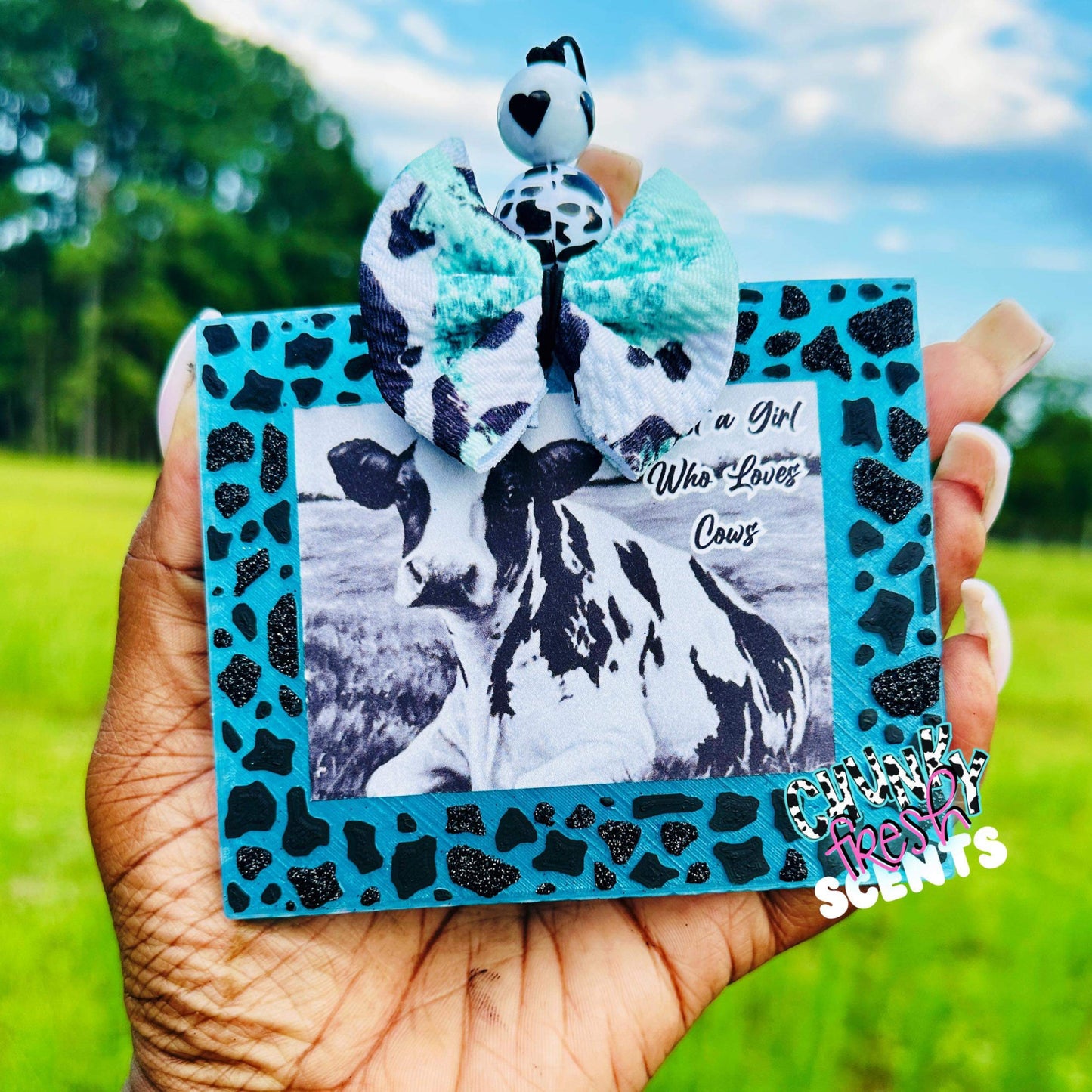 Cow Print Picture Frame Freshie Silicone Mold