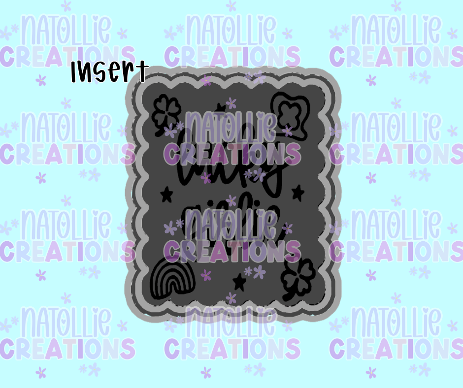 Lucky Girlie Scalloped Rectangle Insert Freshie Silicone Mold