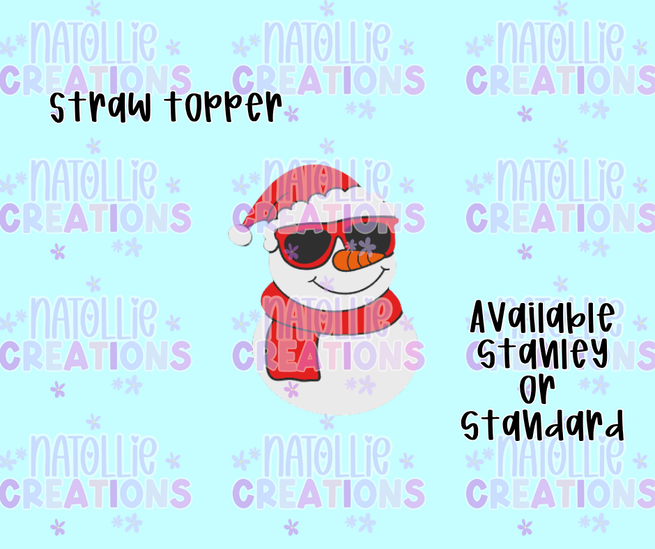 Cool Snowman Straw Topper