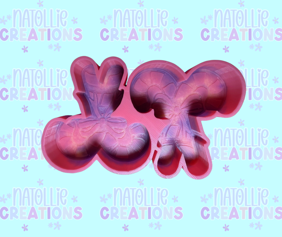 Candy Cane W/ Bow Vent Clip Freshie Silicone Mold