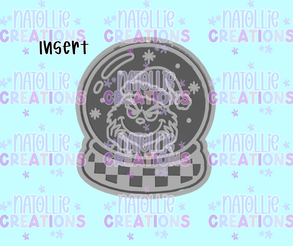 Grouch Checkered Snowglobe Insert Freshie Silicone Mold