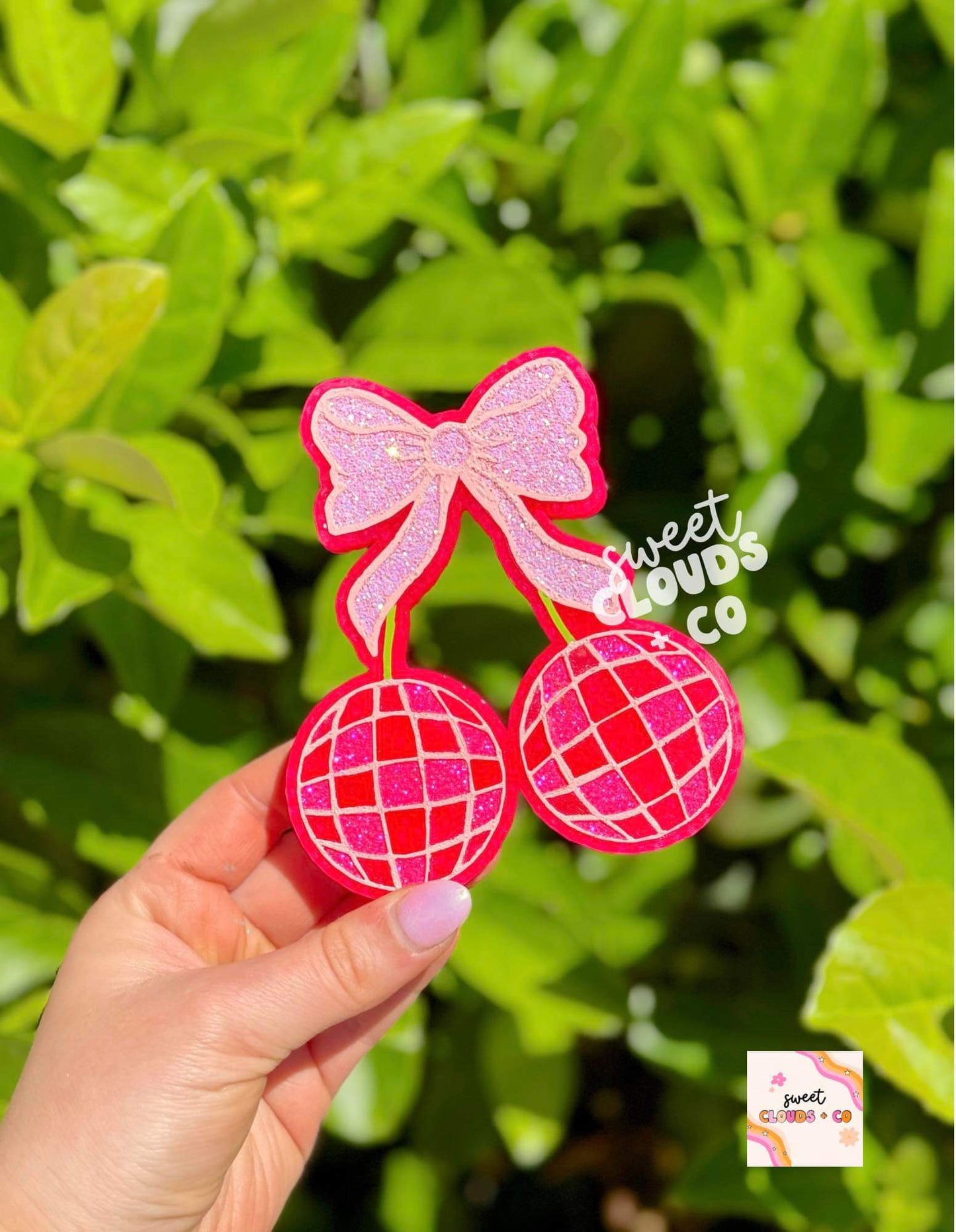 Disco Cherry W/ Bow Freshie Silicone Mold