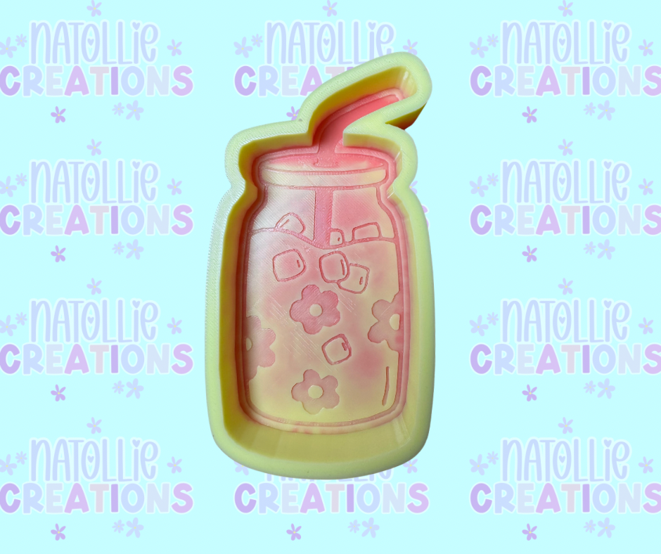 Floral Iced Coffee Freshie Silicone Mold