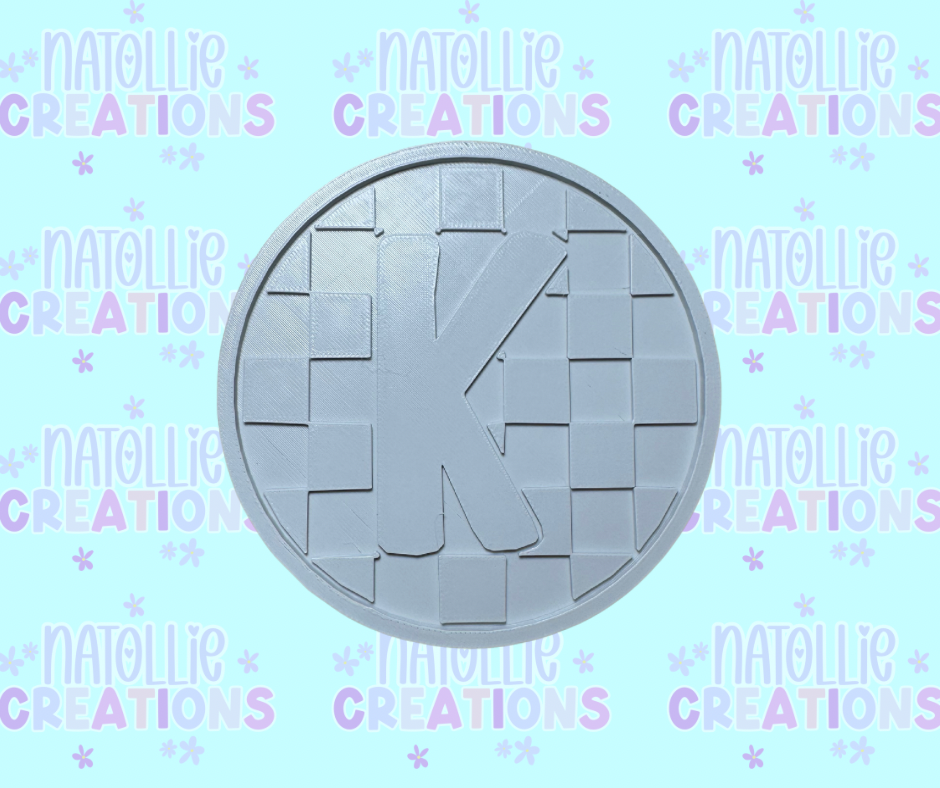 Checkered Alphabet Insert Freshie Silicone Mold