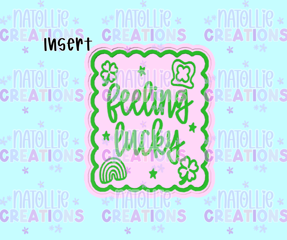 Feeling Lucky Scalloped Rectangle Insert Freshie Silicone Mold