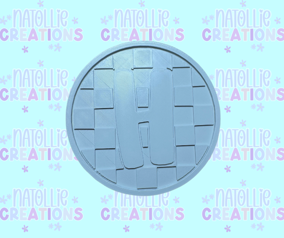 Checkered Alphabet Insert Freshie Silicone Mold