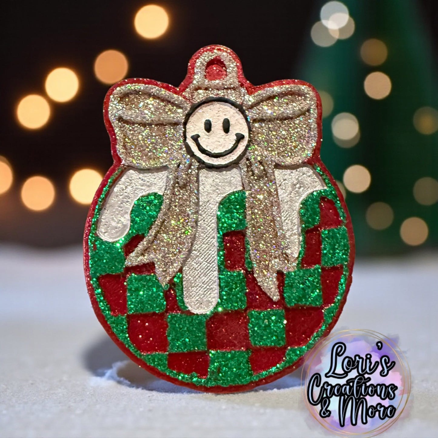 Ornament W/ Retro Bow Freshie Silicone Mold