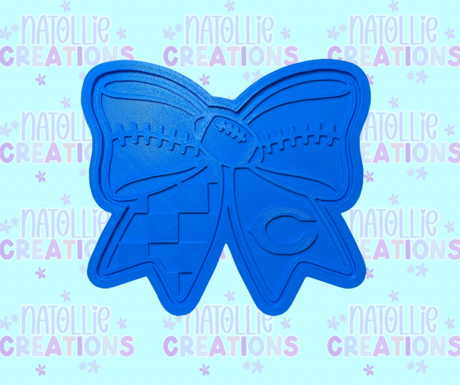 Football Bow + Inserts Freshie Silicone Mold
