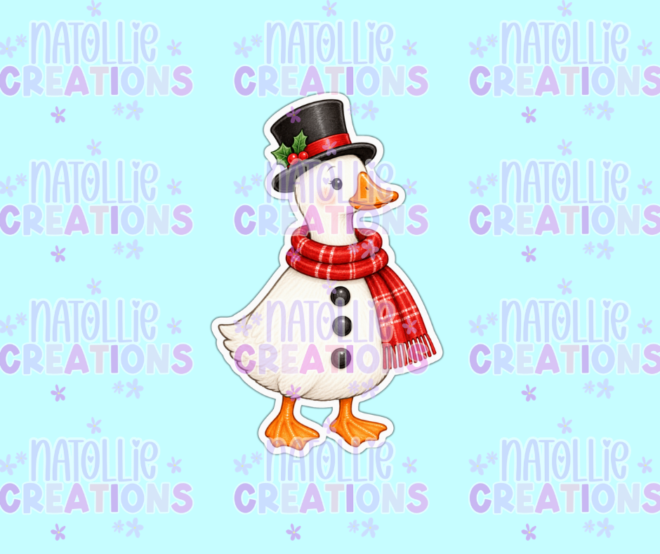 Snowman Goose Die Cut Sticker