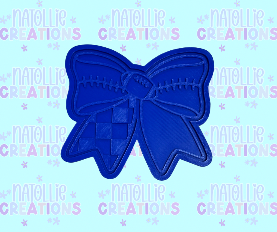 Football Bow + Inserts Freshie Silicone Mold