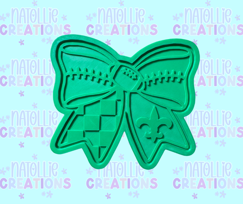 Football Bow + Inserts Freshie Silicone Mold