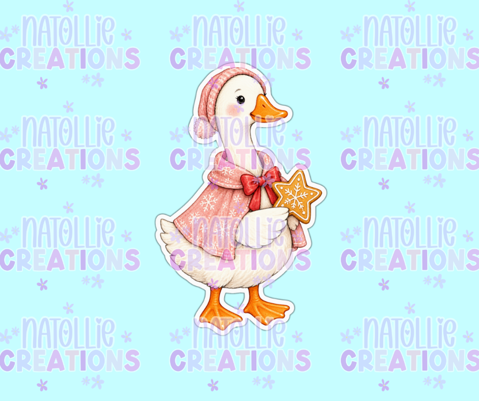 Star Gingerbread Cookie Goose Die Cut Sticker