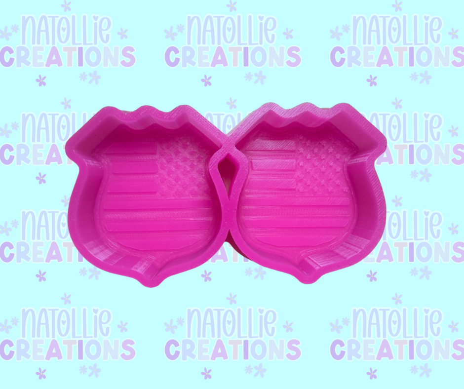 Police Badge Flag Vent Clip Freshie Silicone Mold