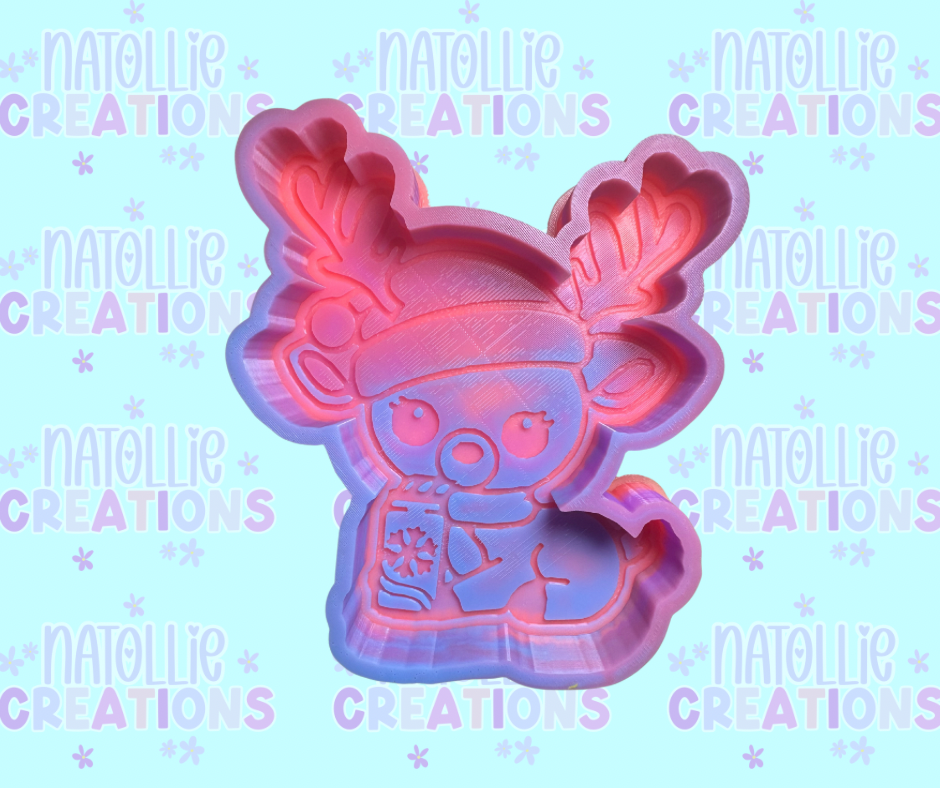 Reindeer W/ Soda Can Freshie Silicone Mold
