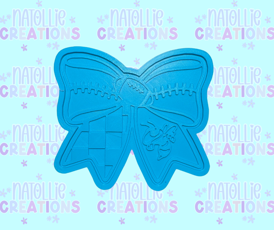 Football Bow + Inserts Freshie Silicone Mold