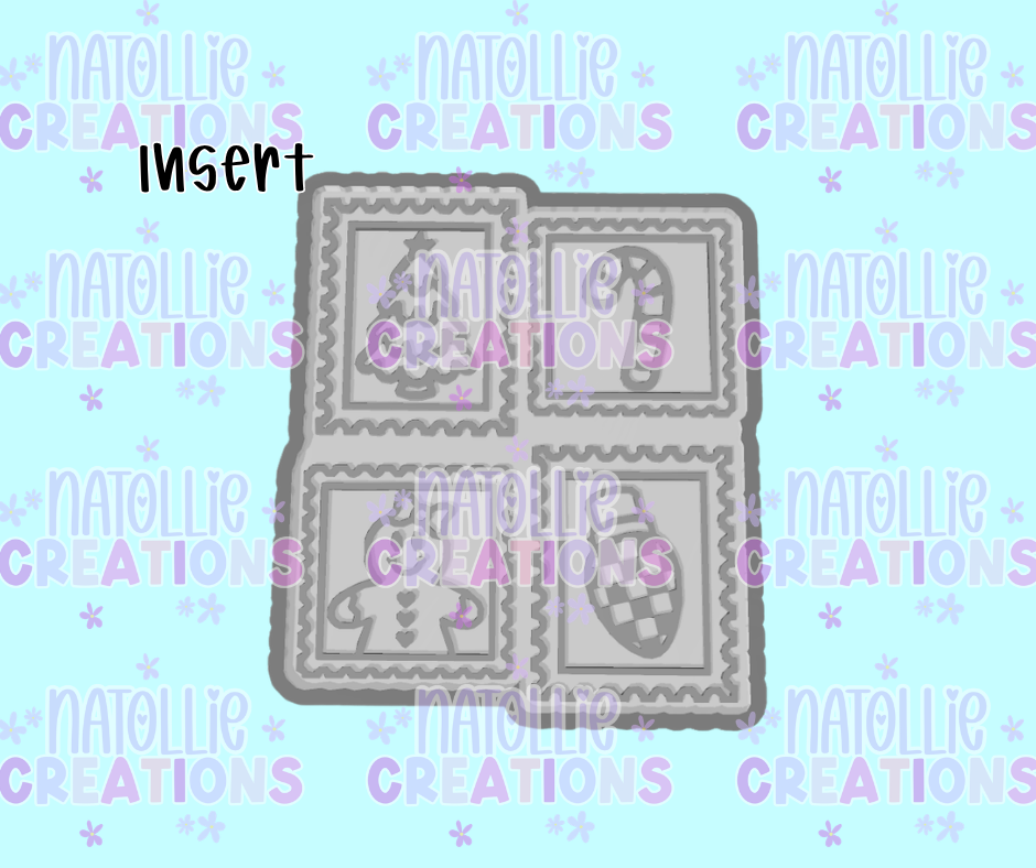 Christmas Collage Stamp Insert Freshie Silicone Mold