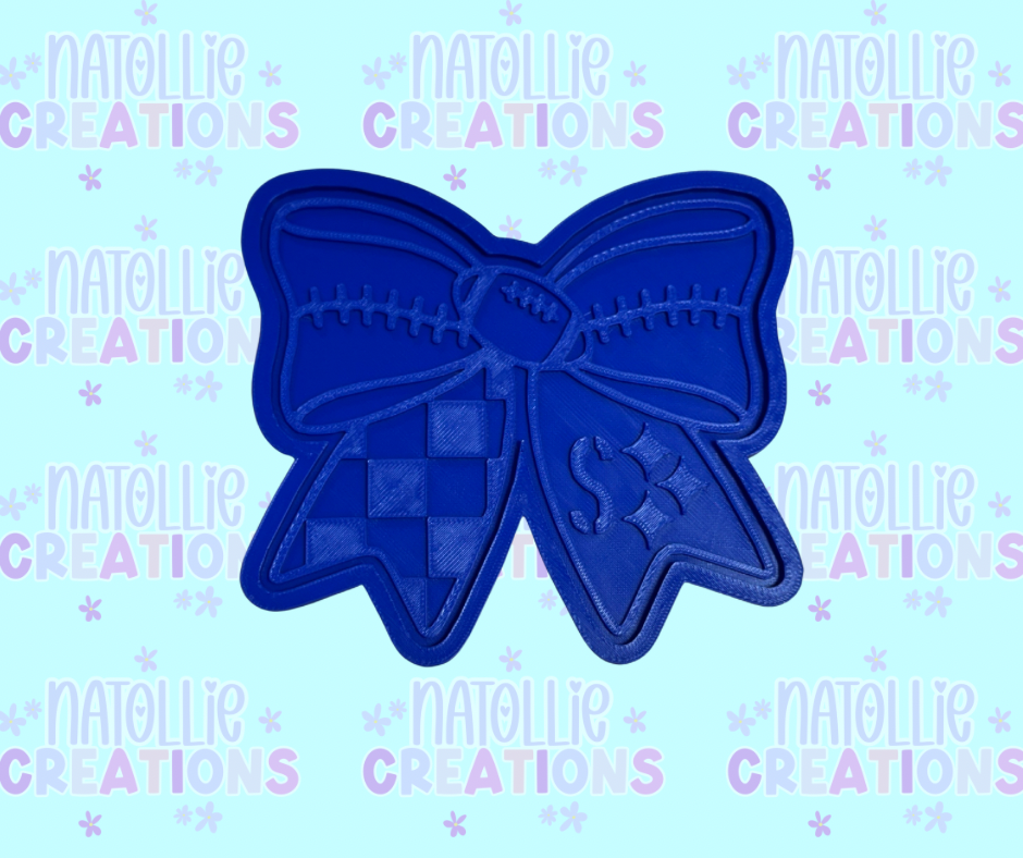 Football Bow + Inserts Freshie Silicone Mold