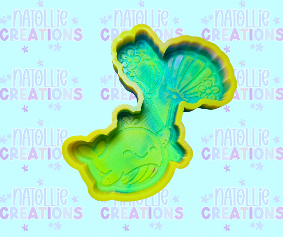 Whale W/ Seashell Balloons Freshie Silicone Mold