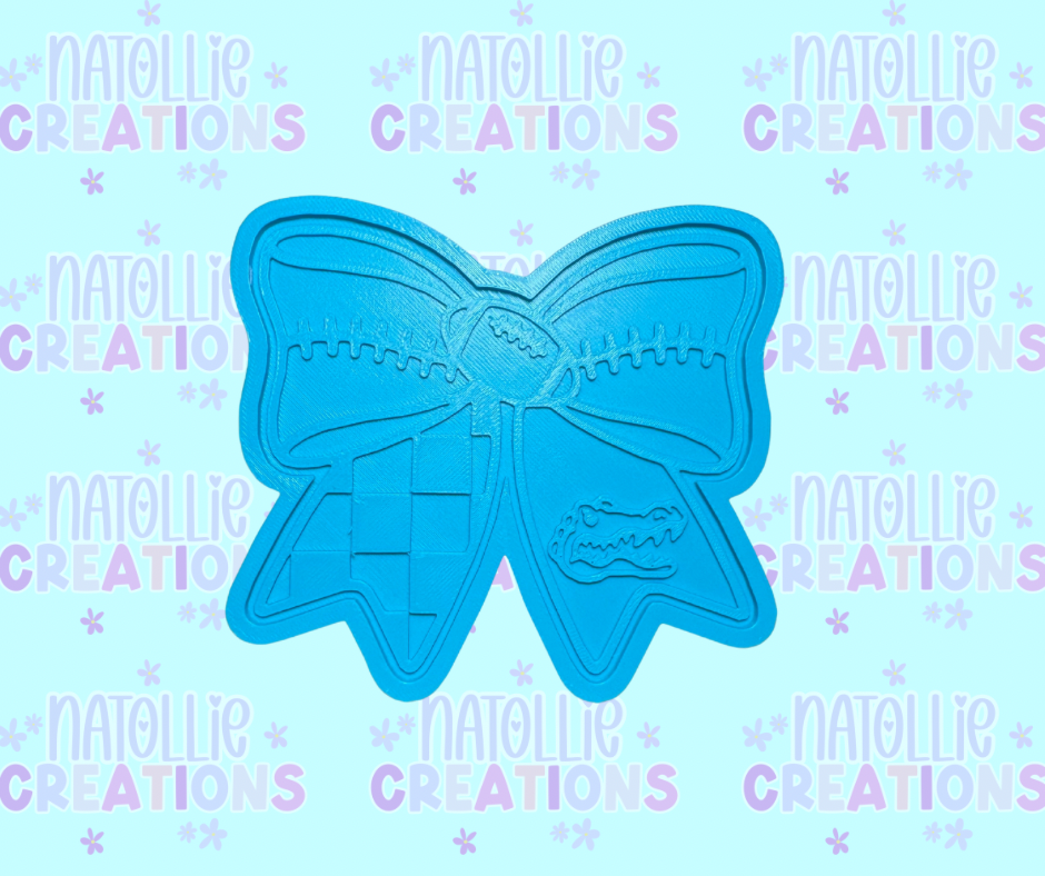 Football Bow + Inserts Freshie Silicone Mold