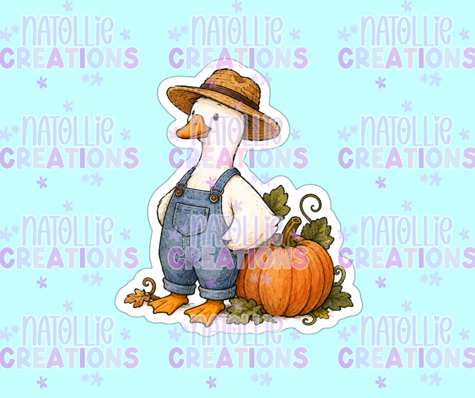Fall Farmer Goose Die Cut Sticker
