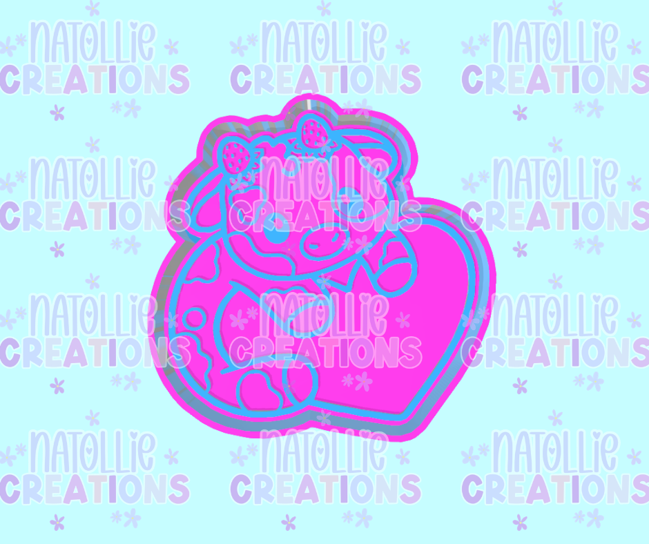 Heart Holding Cutie Cow Freshie Silicone Mold