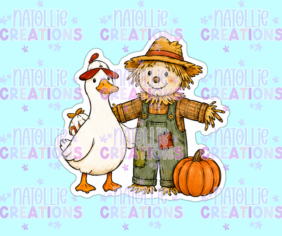 Scarecrow & Goose Die Cut Sticker