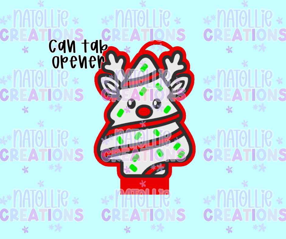 Reindeer Snack Cake Can Tab Opener Keychain
