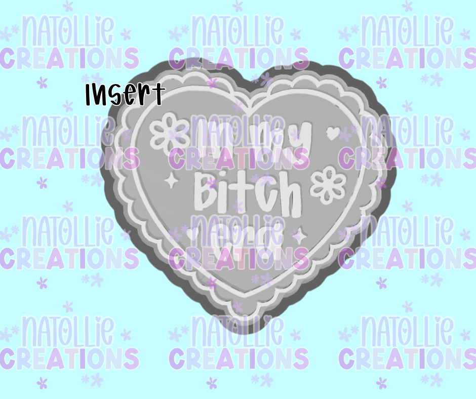 In My Bitch Era Scallop Heart Insert Freshie Silicone Mold