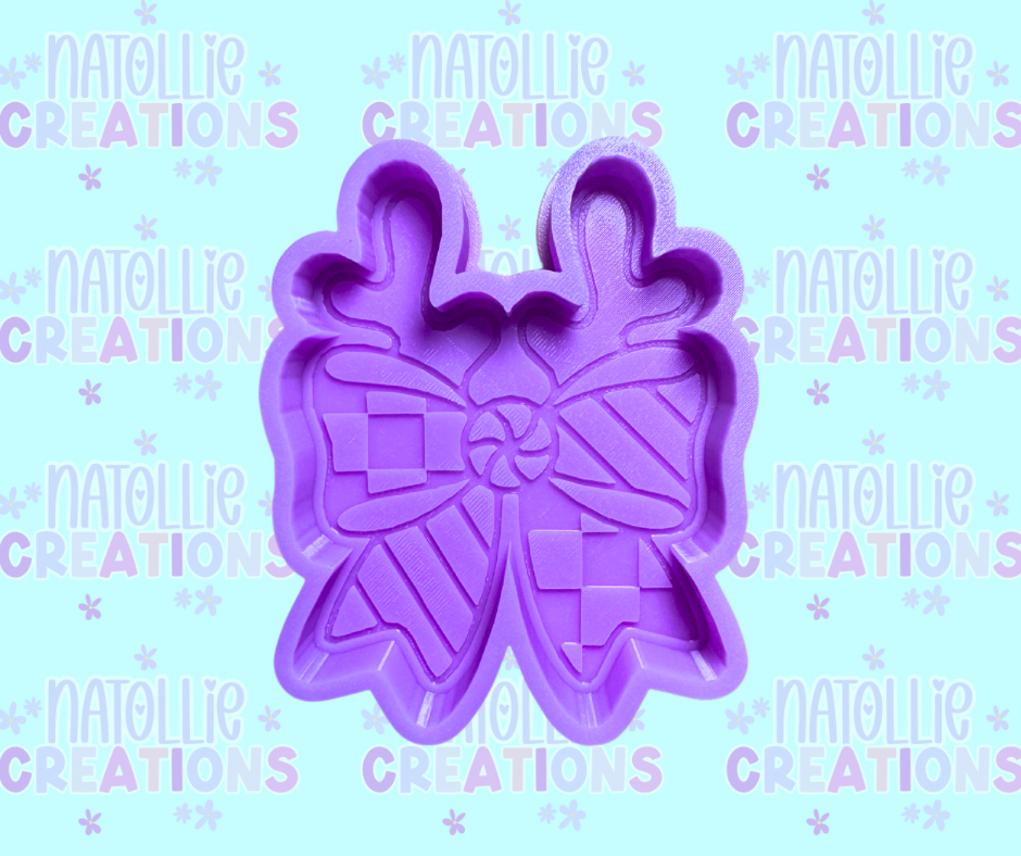 Checkered Reindeer Bow Freshie Silicone Mold