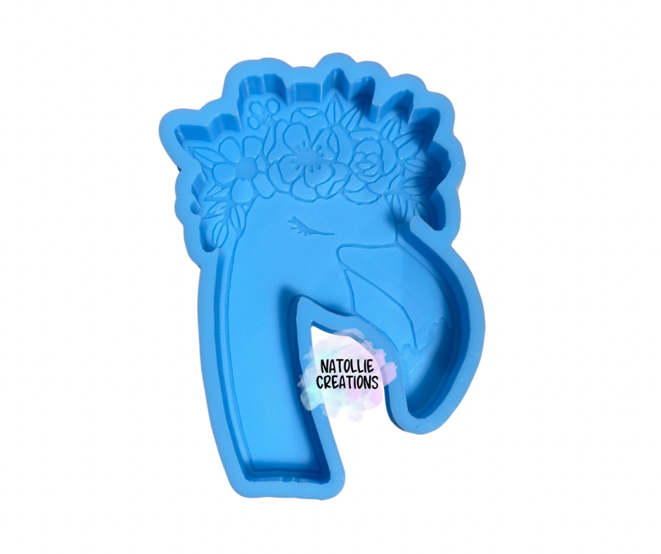 Floral Flamingo Freshie Silicone Mold