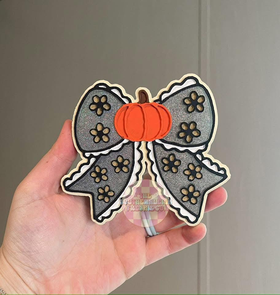 Pumpkin Floral Bow Freshie Silicone Mold