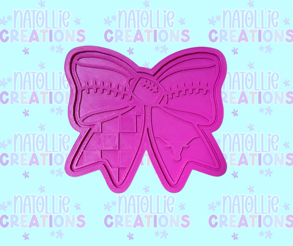 Football Bow + Inserts Freshie Silicone Mold