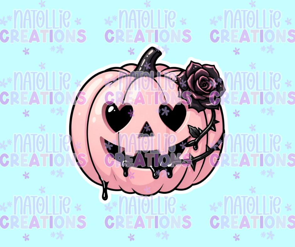 Rose / Vein Pumpkin Die Cut Sticker