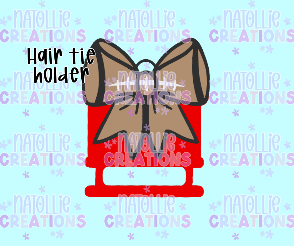 Football Bow Hair Tie Holder
