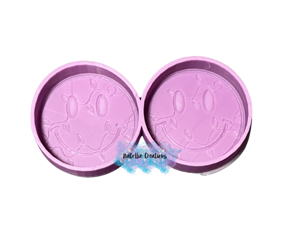 Smiley W/ Christmas Lights Vent Clip Freshie Silicone Mold