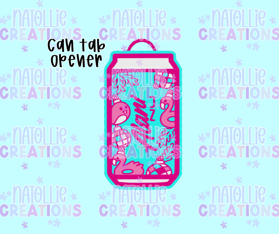 Flamingo Energy Can Tab Opener Keychain