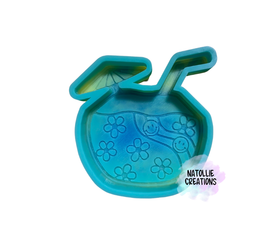Retro Coconut Drink Freshie Silicone Mold